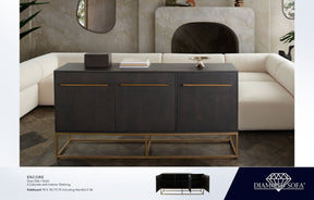 Encore Grey Oak Metal Sideboard - Ornate Home
