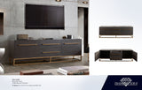 Encore Grey Oak Metal TV Stand - Ornate Home