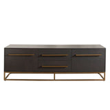 Encore Grey Oak Metal TV Stand - Ornate Home