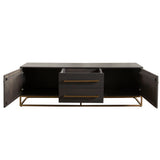 Encore Grey Oak Metal TV Stand - Ornate Home