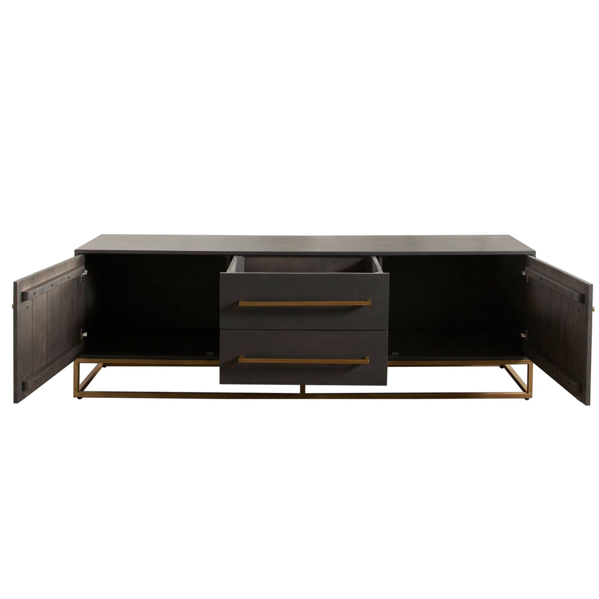 Encore Grey Oak Metal TV Stand - Ornate Home