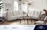 Ezra Cream Fabric 5-Pc Sectional 122" x 122" - Ornate Home