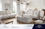 Ezra Cream Fabric 5-Pc Sectional 122" x 122" - Ornate Home
