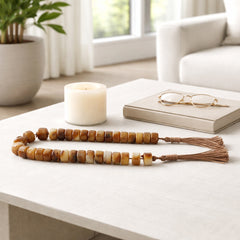 Kellershaw Brown Cylinder Resin Beaded Garland