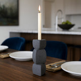 Ennisvale Black Sand Glaze Stacked Objects Taper Holder