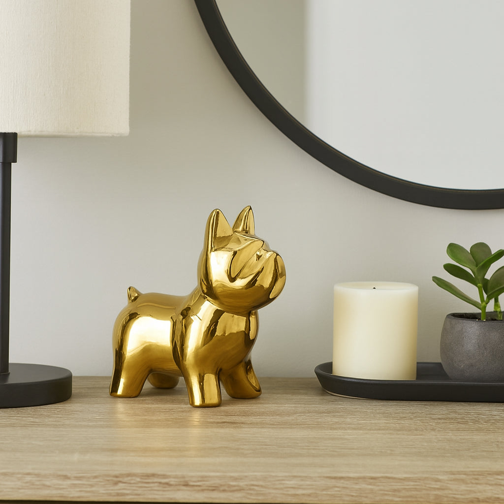 Vinvale Gold Ceramic Dog Table Decor