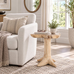 San Ardo Natural Teak Wood Accent Table