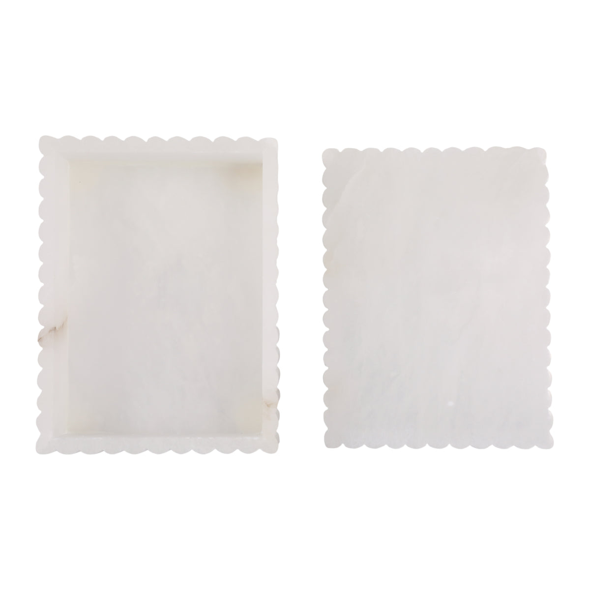Meridian White Ribbed Alabaster Box