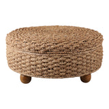 Beveridge Brown Waterhyacinth Storage Ottoman with Ball