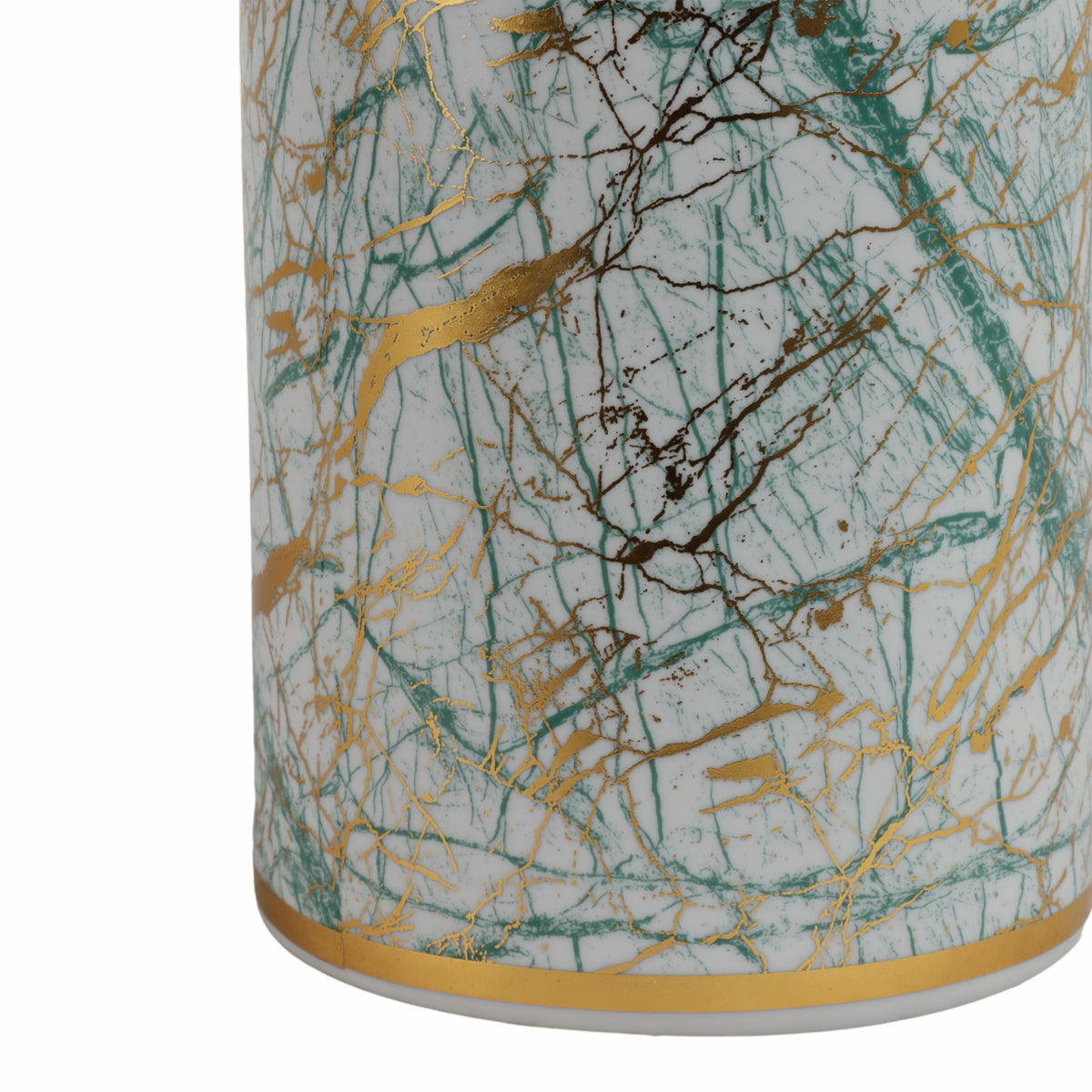Edendale Green/Gold Large Ceramic Jar with Lid