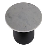 Russ Black/White Metal Accent Table with Marble Top