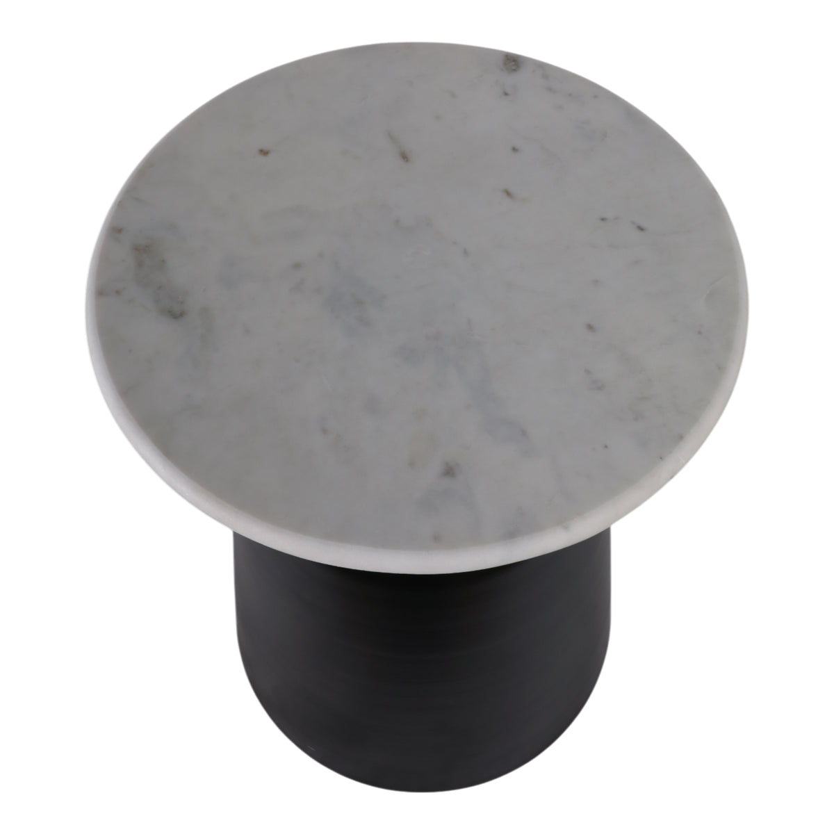 Russ Black/White Metal Accent Table with Marble Top