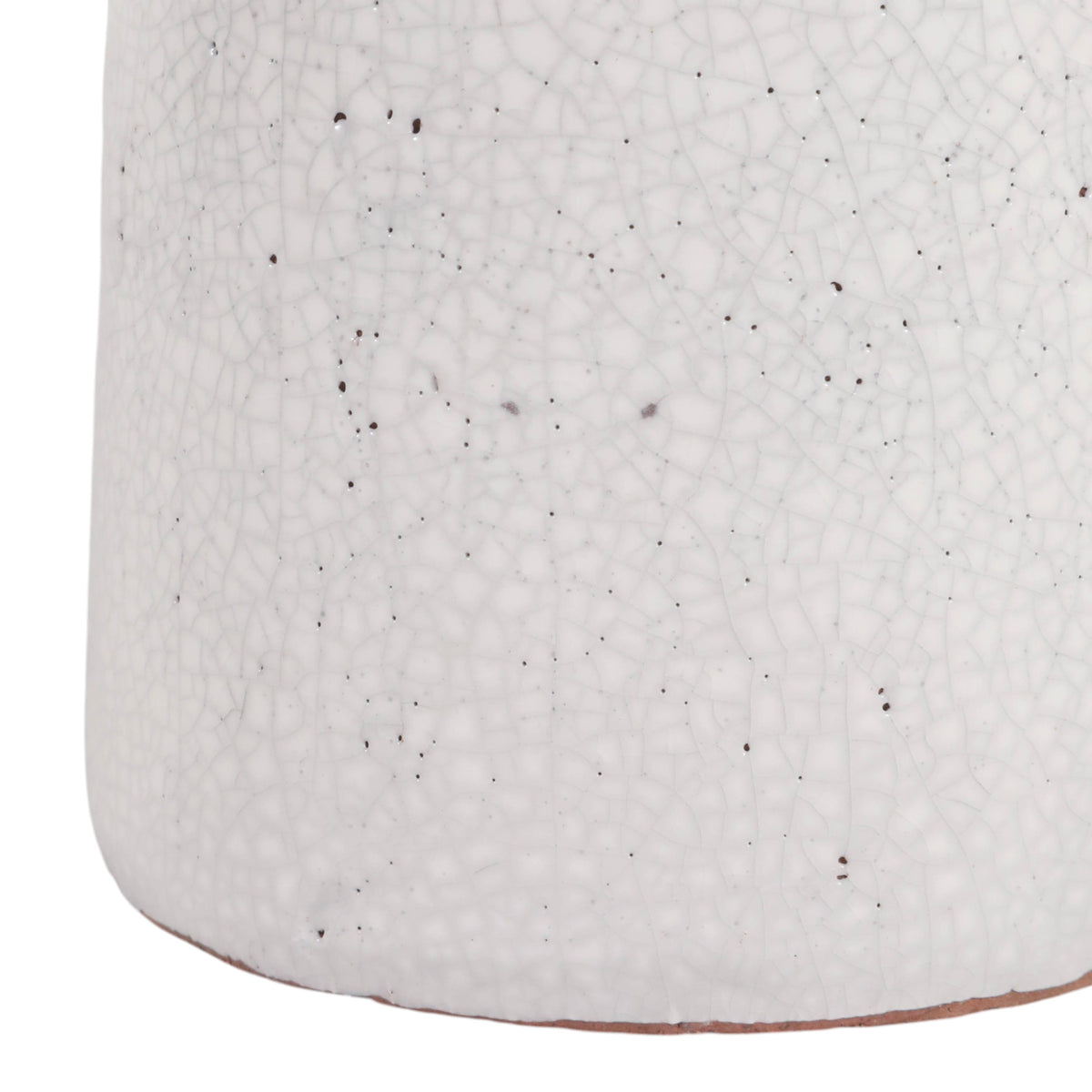 Bethune White Large Crackle Traditional Pillar Holder