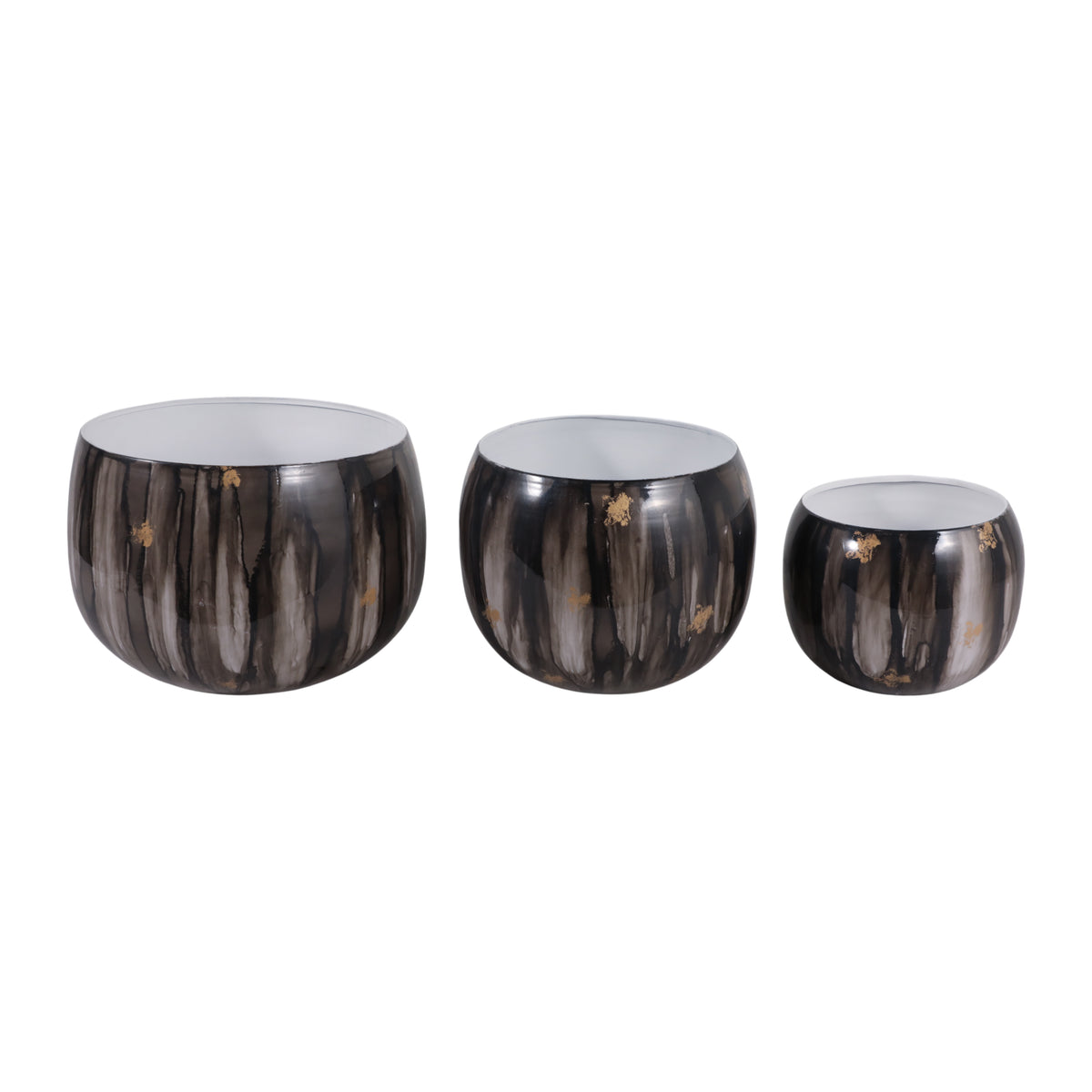 Jakewick Gray/Gold Planters (Set of 3)