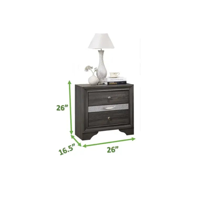 Matrix Gray Nightstand - Ornate Home