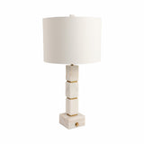 Tiptonport White/Beige Stacked Marble Cubes Lamp with Base Switch