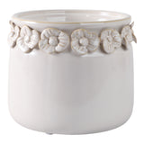 Crosbygrove Ivory Floral Applique Planter