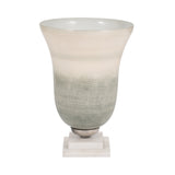 Vale Sage/Ivory Small Glass Vase on Marble Base
