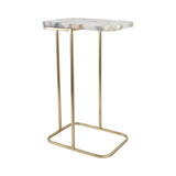 Oceana White/Gold C-Table with Agate Top