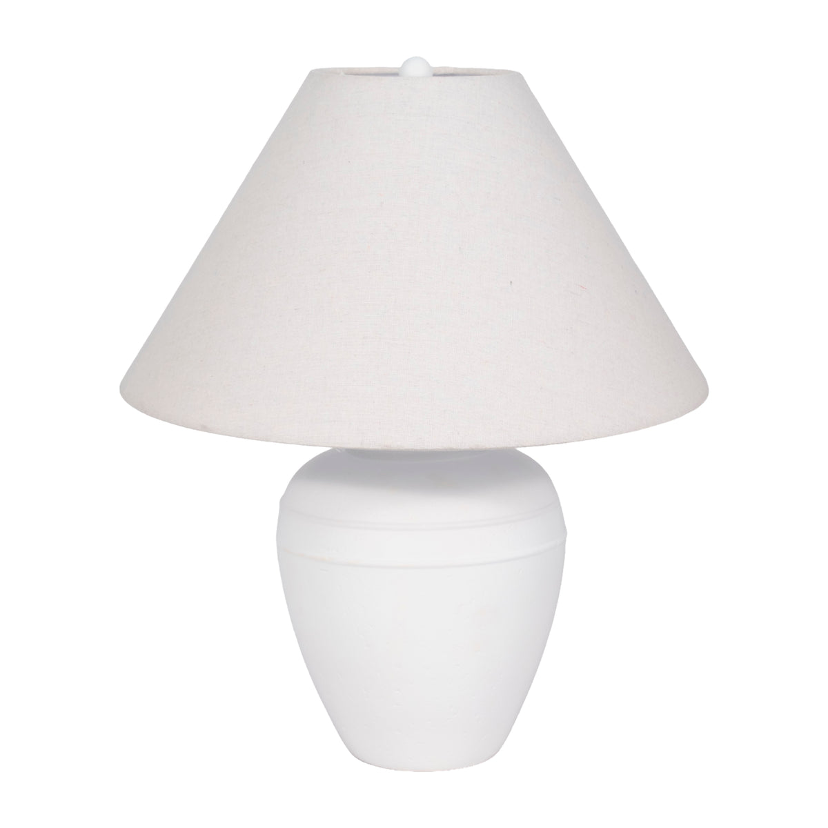 Bailhache White Textured Table Lamp with Tapered Shade