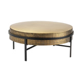 Hudson Gold/Black Textured Brass Cocktail Table