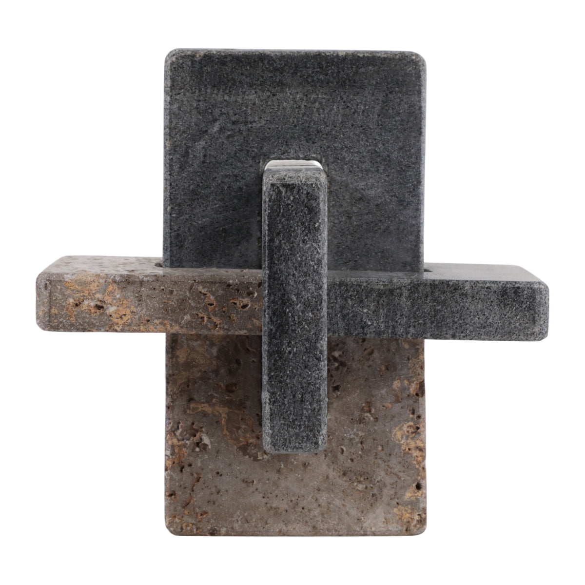 Thornton Black/Tan Marble and Dark Travertine Knot