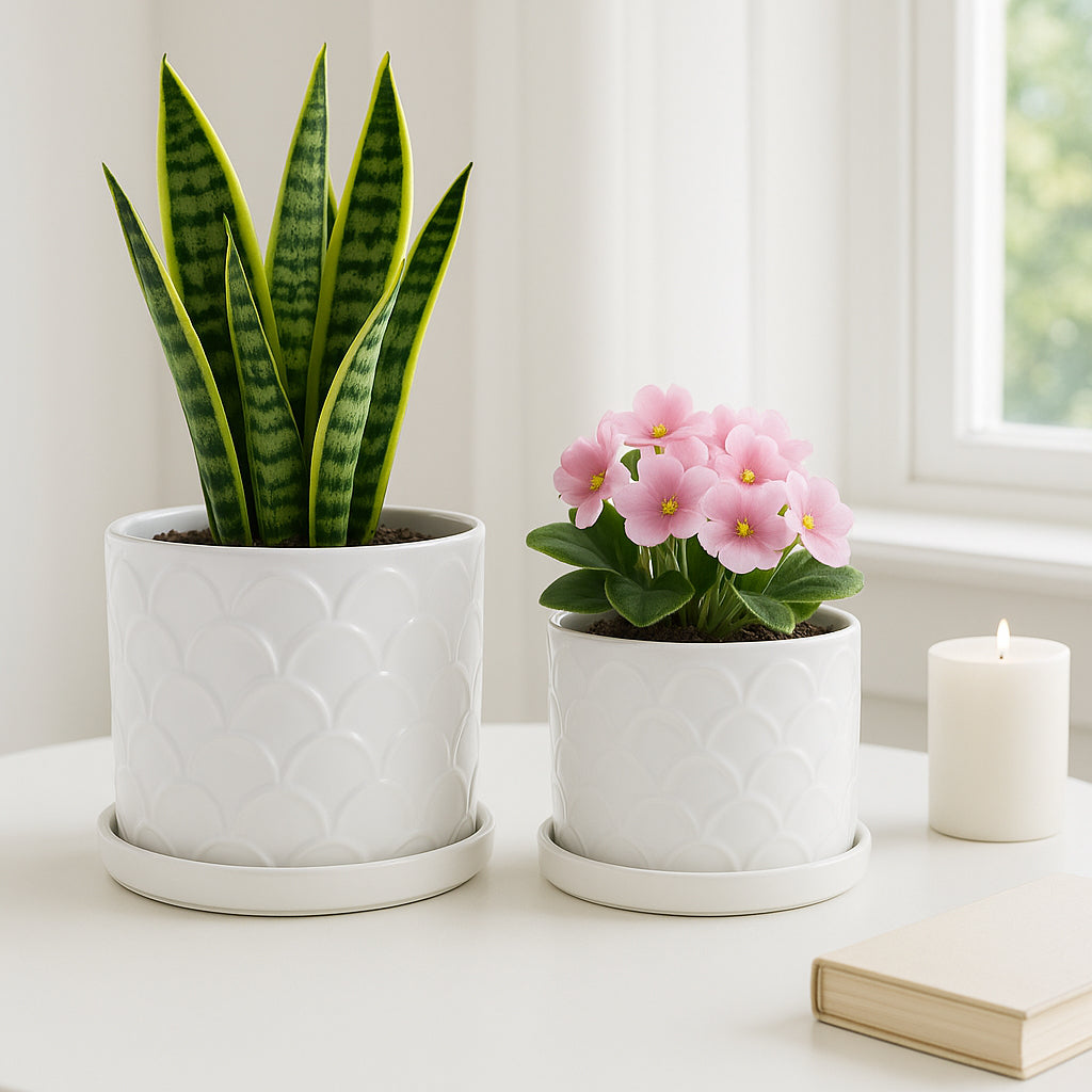 Cabot White Planters (Set of 2)