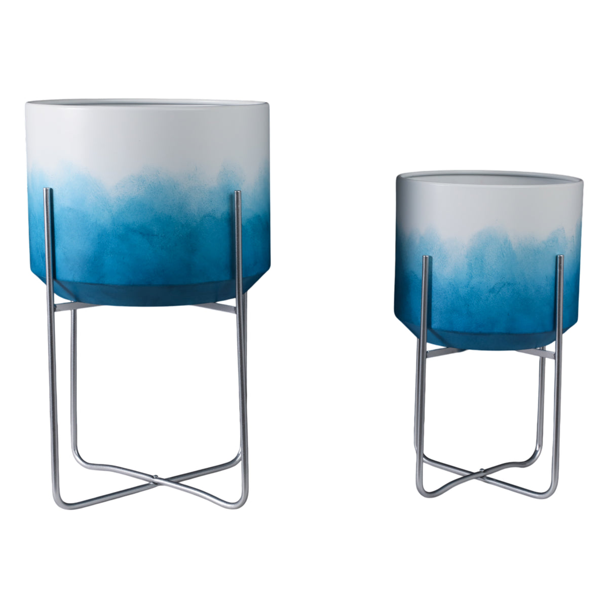 Nicoleham Blue/White/Black Planters (Set of 2)