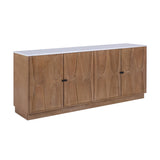 Point Arena White/Brown Arch 4-Door Cabinet