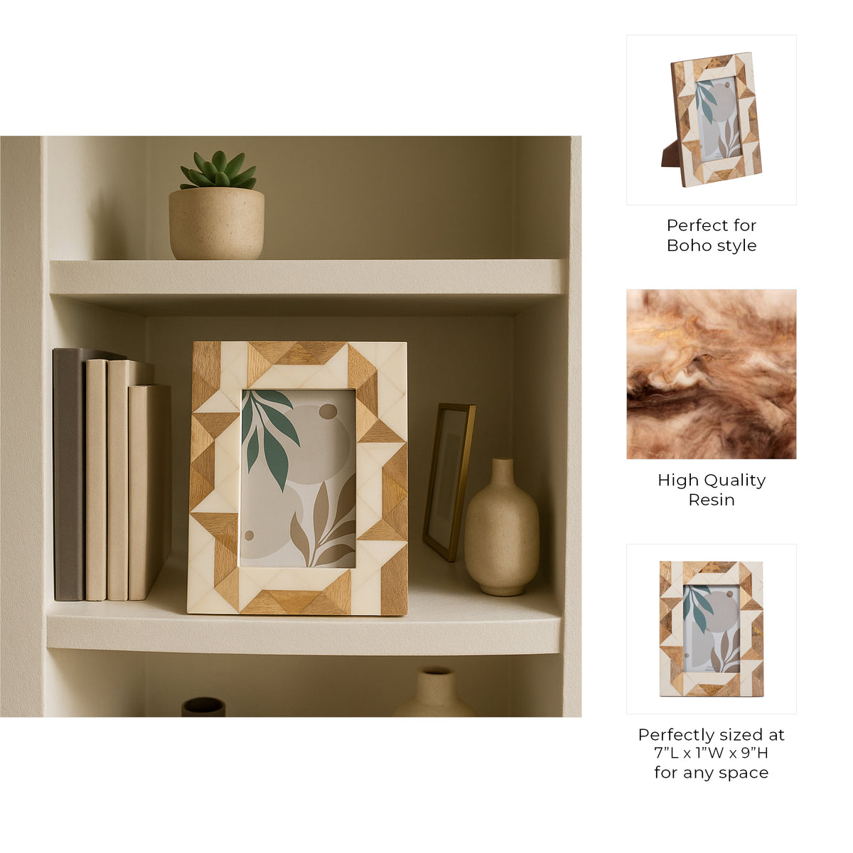 Nashville White Resin Geometric Photo Frame