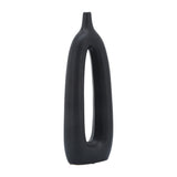 Edna Black Ceramic Open Cut-Out Vase