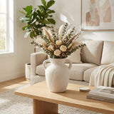 Carlinrose Ivory Paper Mache Vase with Handles