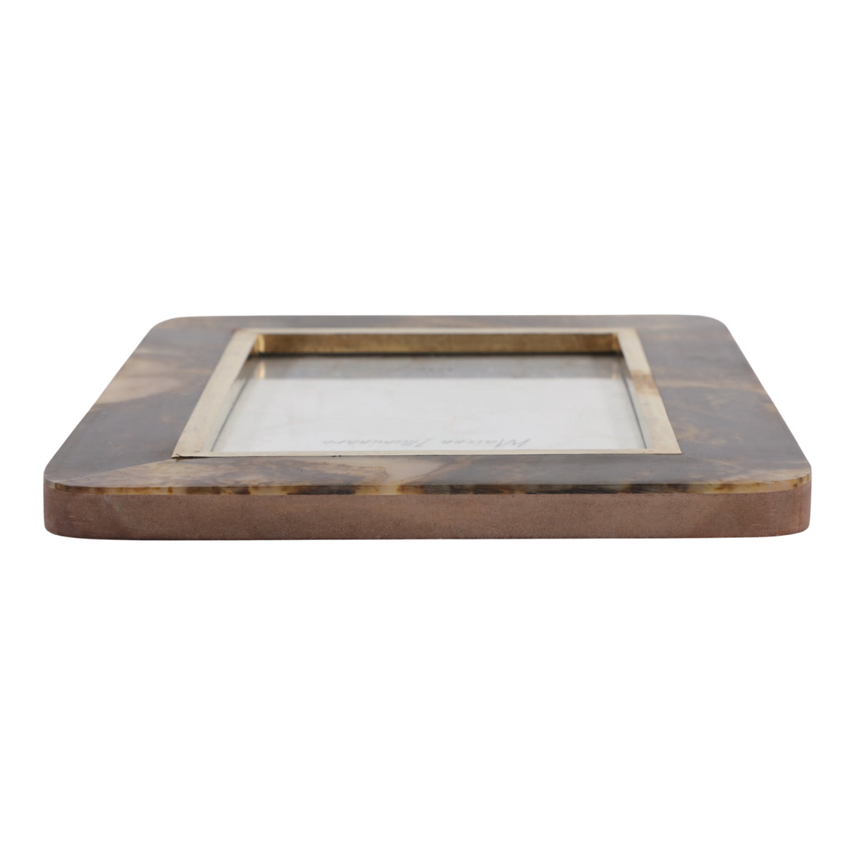 Romoland Brown/Gold Large Brass Border Tortoise Look Photo Frame