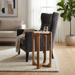 Elwynoak Ivory/Gray/Brown Accent Table