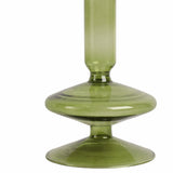 Ellenland Olive Vintage Glass Taper Candle Holder