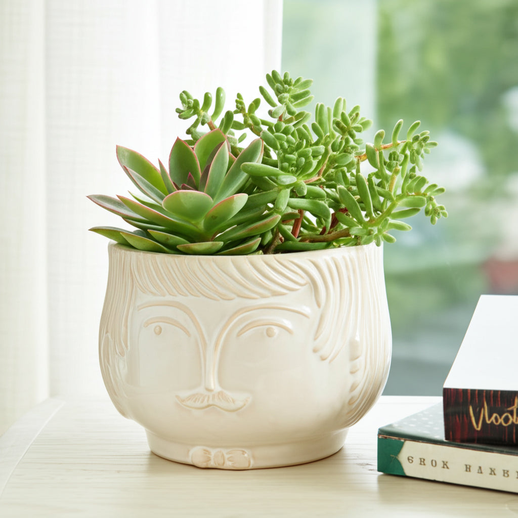 Rossmoor White Grandpa Planter
