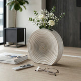 Dyer White Metal Round Vase