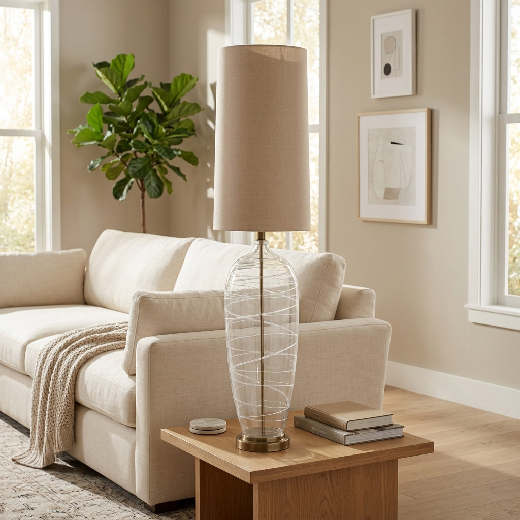 Sheltonbrook Clear/Ivory/Gold Lamp