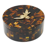 Guasti Dark Horn Round Resin Boxes with Turtle Knob (Set of 2)