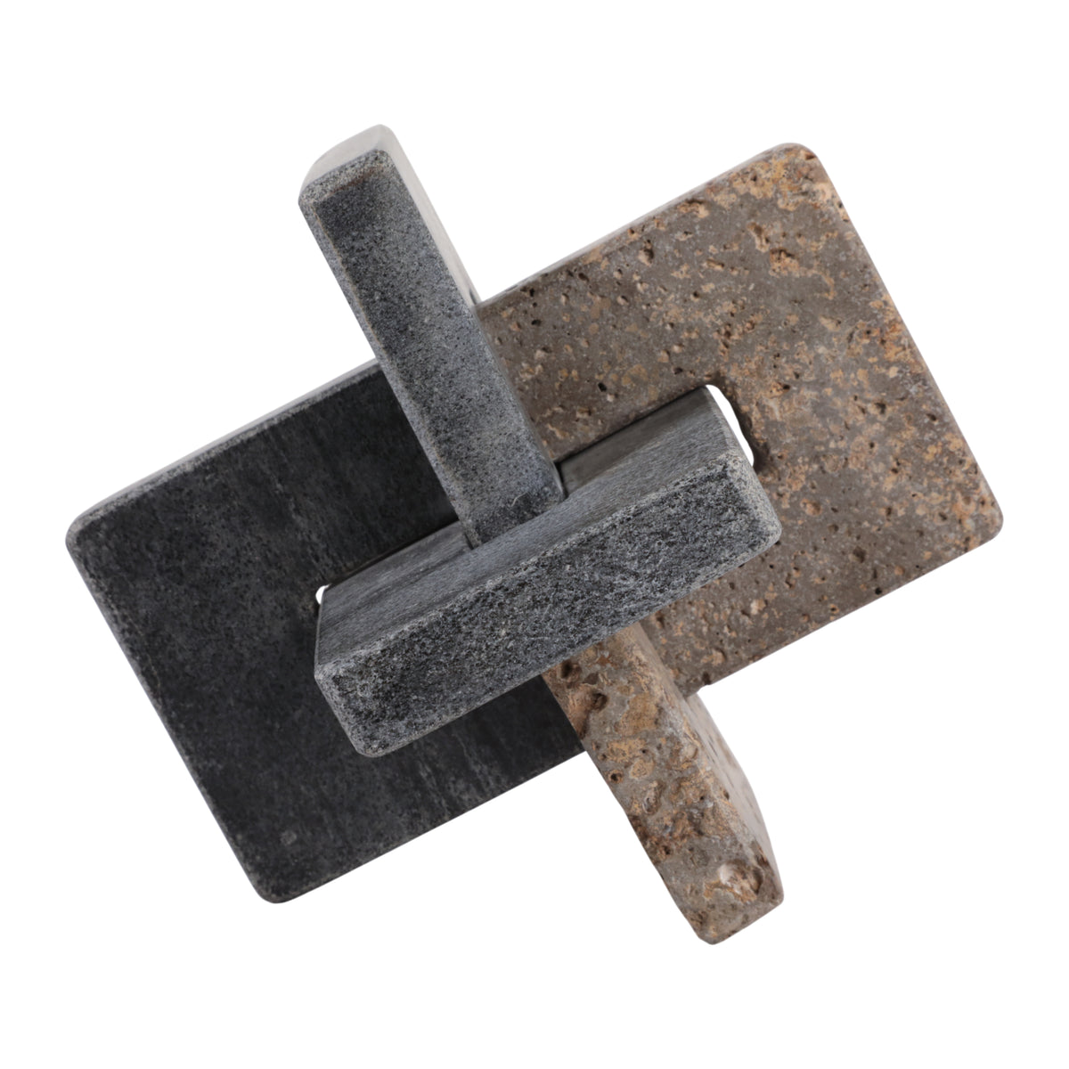 Thornton Black/Tan Marble and Dark Travertine Knot