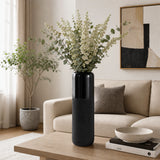Coromar Black Ceramic Grooved Vase