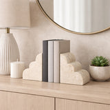Roche Tan Travertine Cloud Bookends (Set of 2)