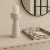 Carlin White Large Candle Holder