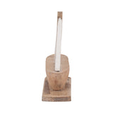 Mystic Natural/White Small Wood Sailboat