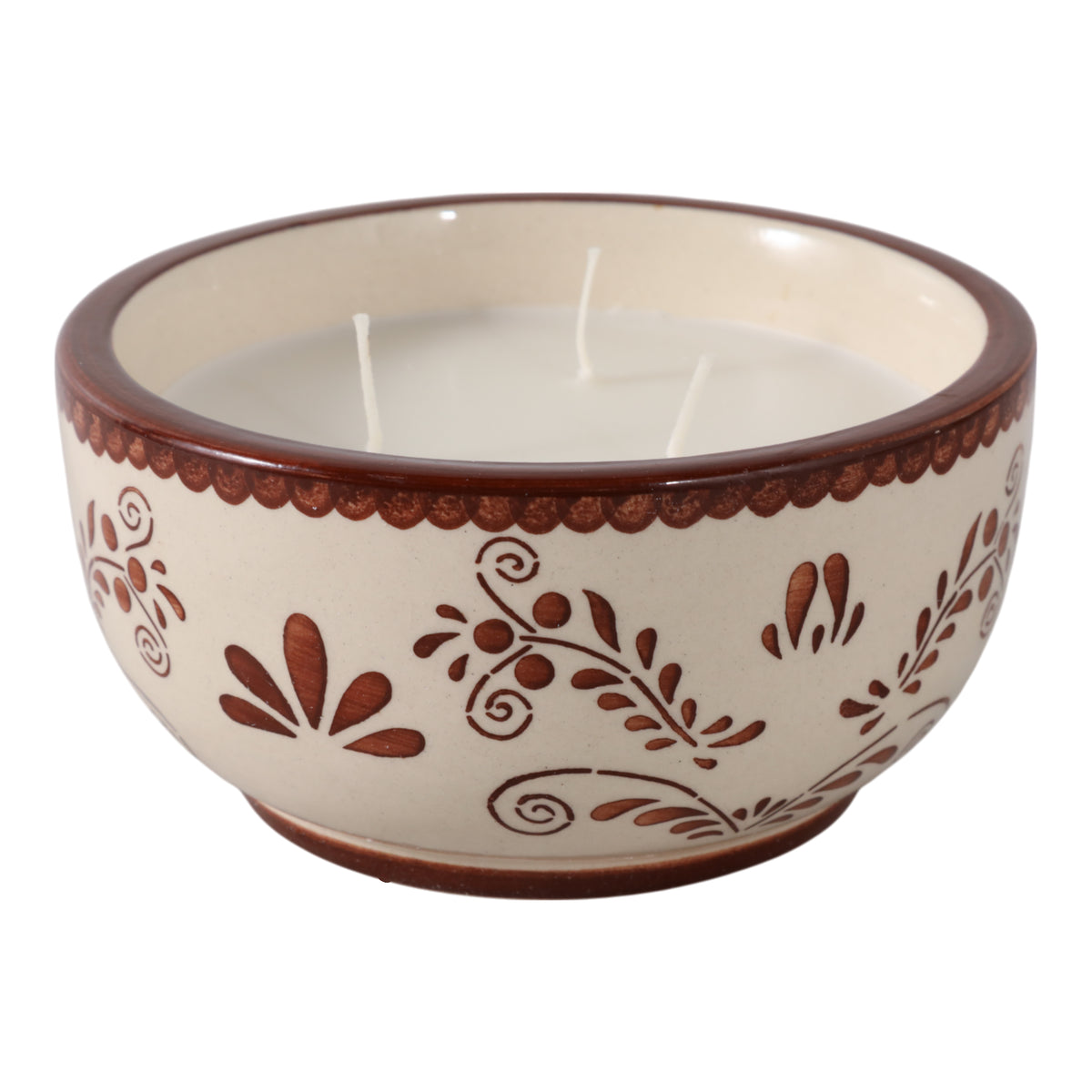 Trona Brown/White Coffee Hand Painted Candle