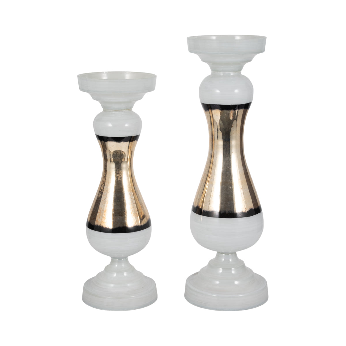 Lafayette White Small Glass Candle Holder