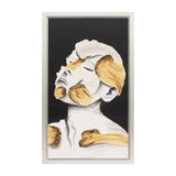 Copperopolis White/Gold Hand Painted Deep Thought Wall Art - 70298-02