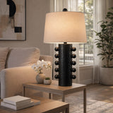Orange Black/Beige Tall Knobby Table Lamp