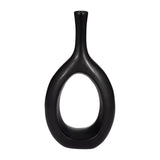 Johnsondale Black Ceramic Curved Open Cut Out Vase