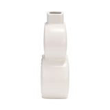 Saxon White Small Ceramic Stacked Circles Vase